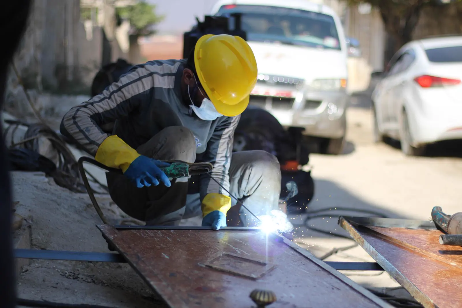 Welder at work
