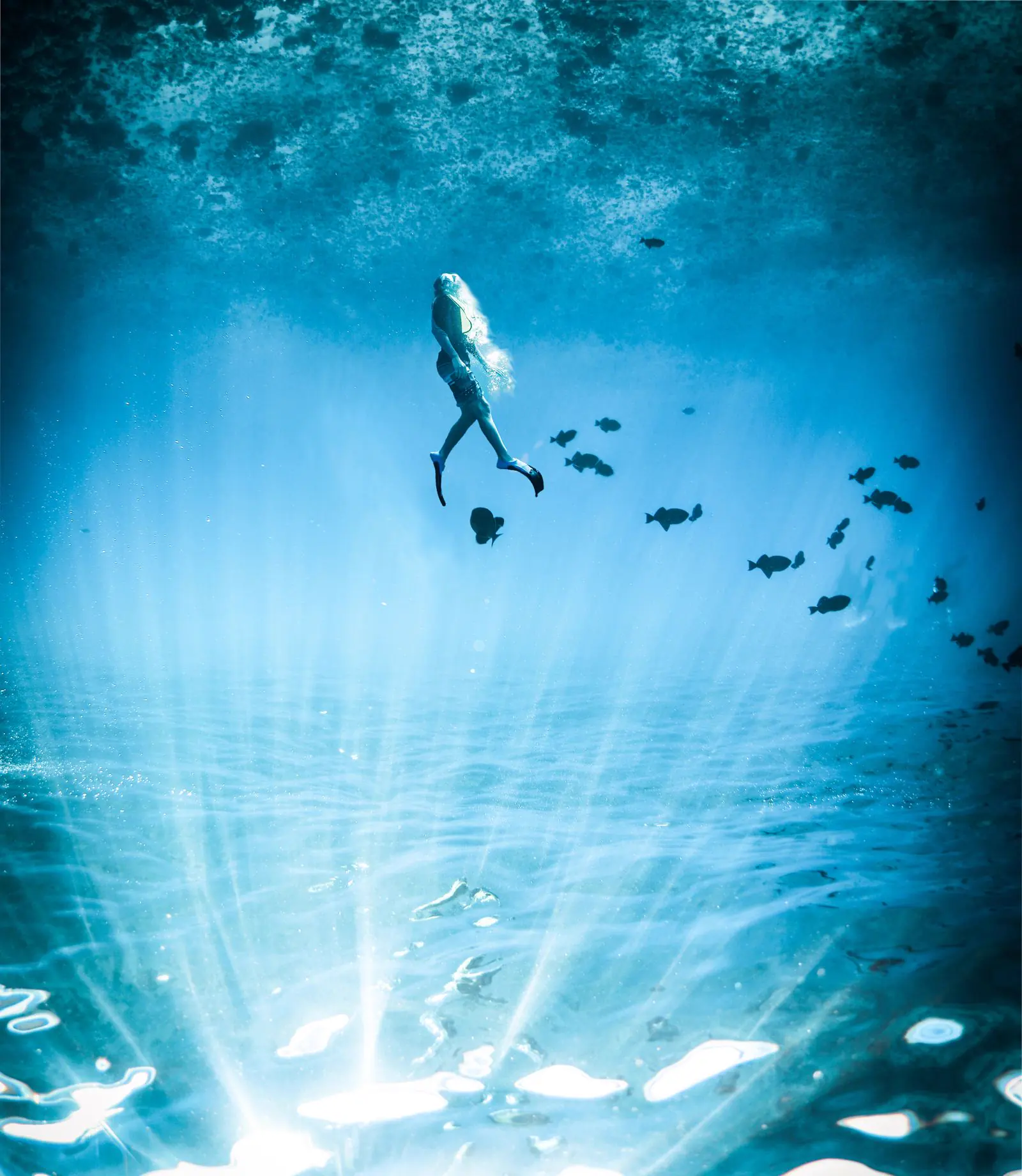 Commercial diver underwater